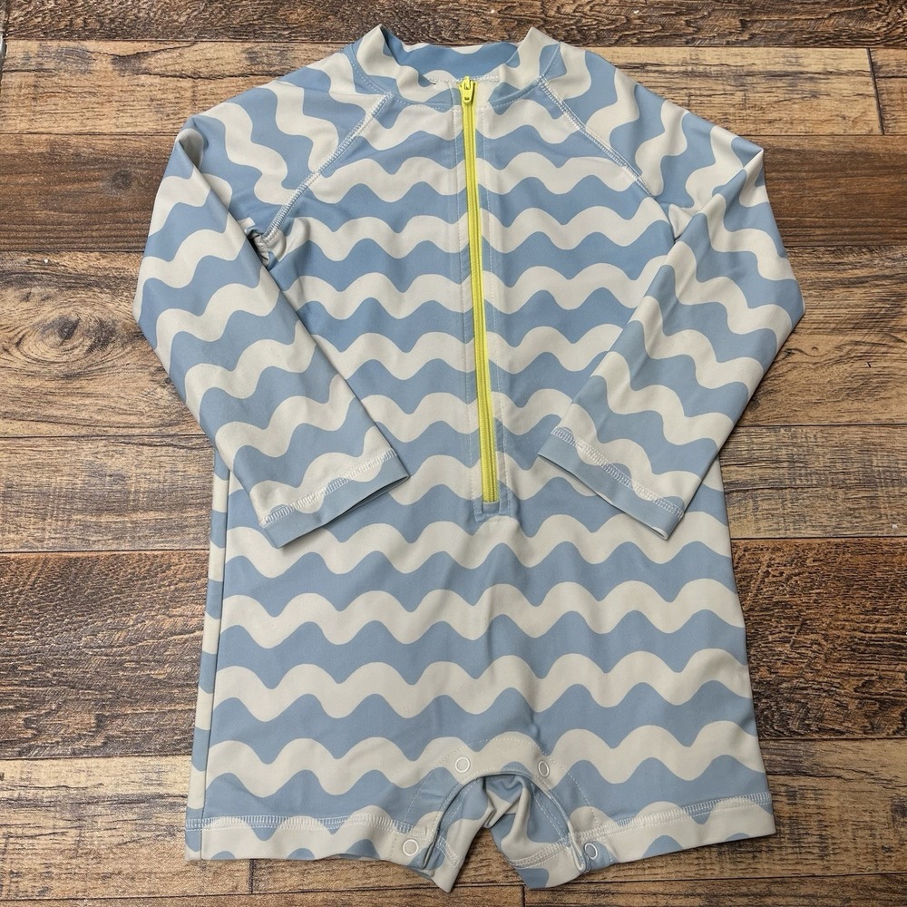 Primary Long Sleeve Swim Romper Unisex 2 Chevron Beach Summer Pool